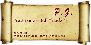 Pschierer Gáspár névjegykártya